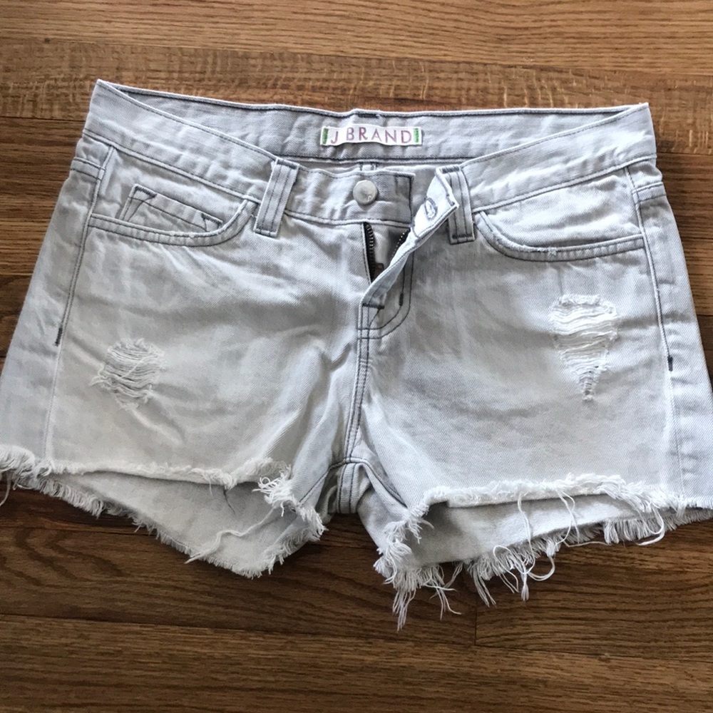 J Brand cutoff gray denim shorts